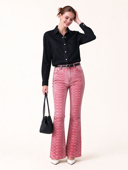 Desert Rose Scales Bootcut Jeans