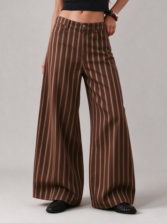 Chuckwagon Stripe Wide-Leg Jeans
