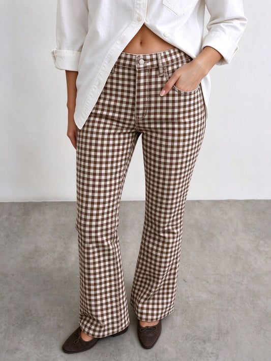 Rodeo Gingham Bootcut Jeans