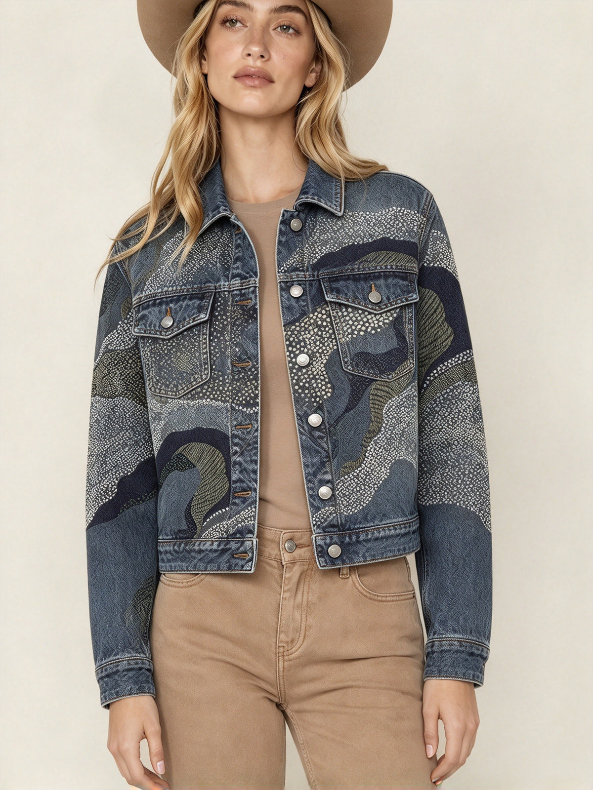 Outlaw Paisley Cropped Denim Jacket