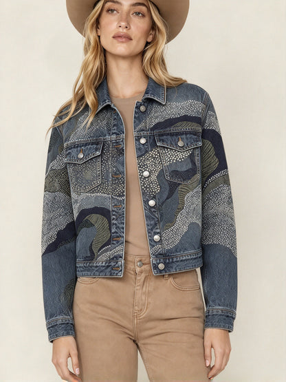 Outlaw Paisley Cropped Denim Jacket