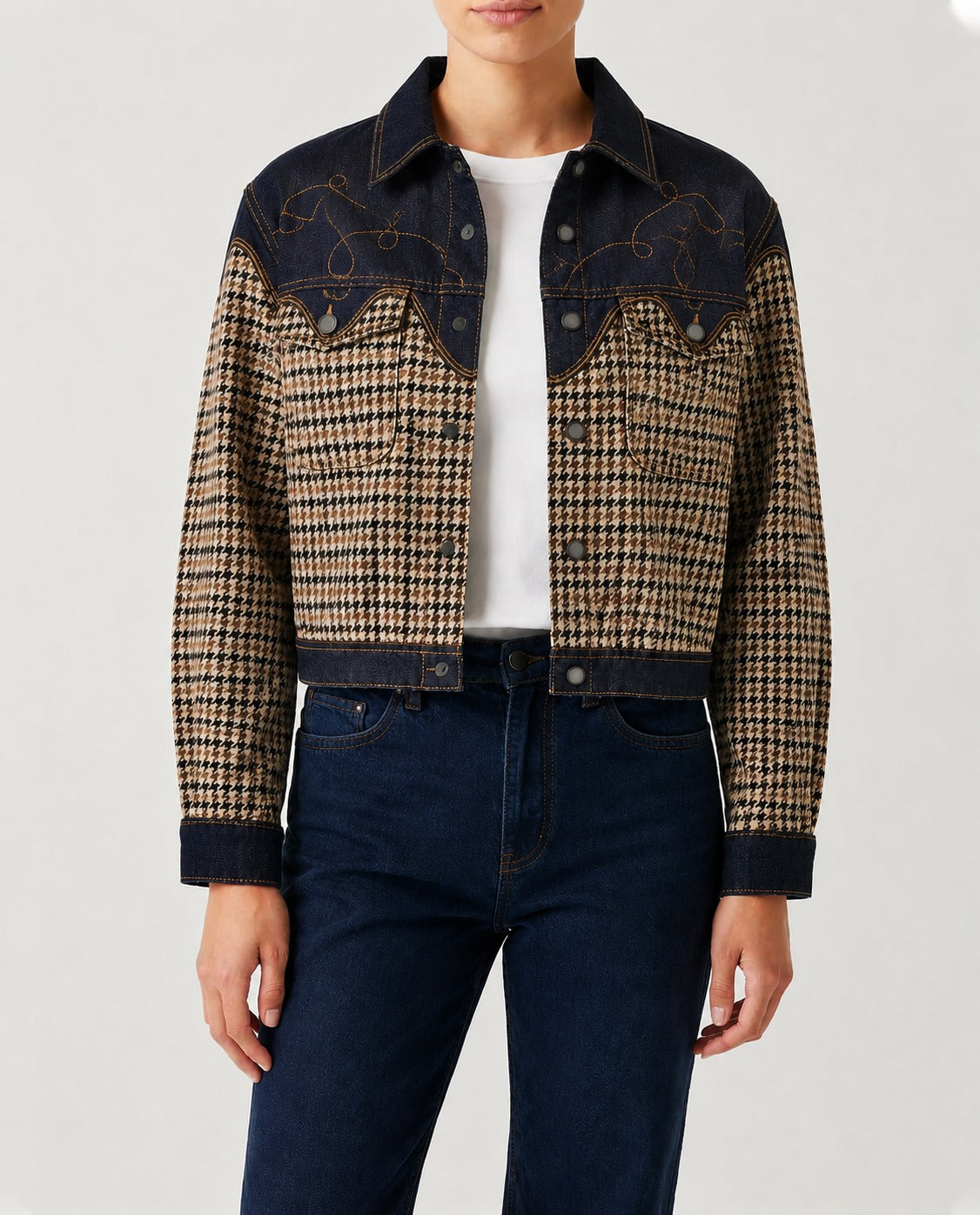 Prairie Whistle RB-JKT01 – Front View – Riley – Navy Blue, Beige, Black