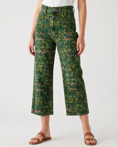Prairie Bloom Green Floral 2 RB-BOT24 – Front View – Riley – Green
