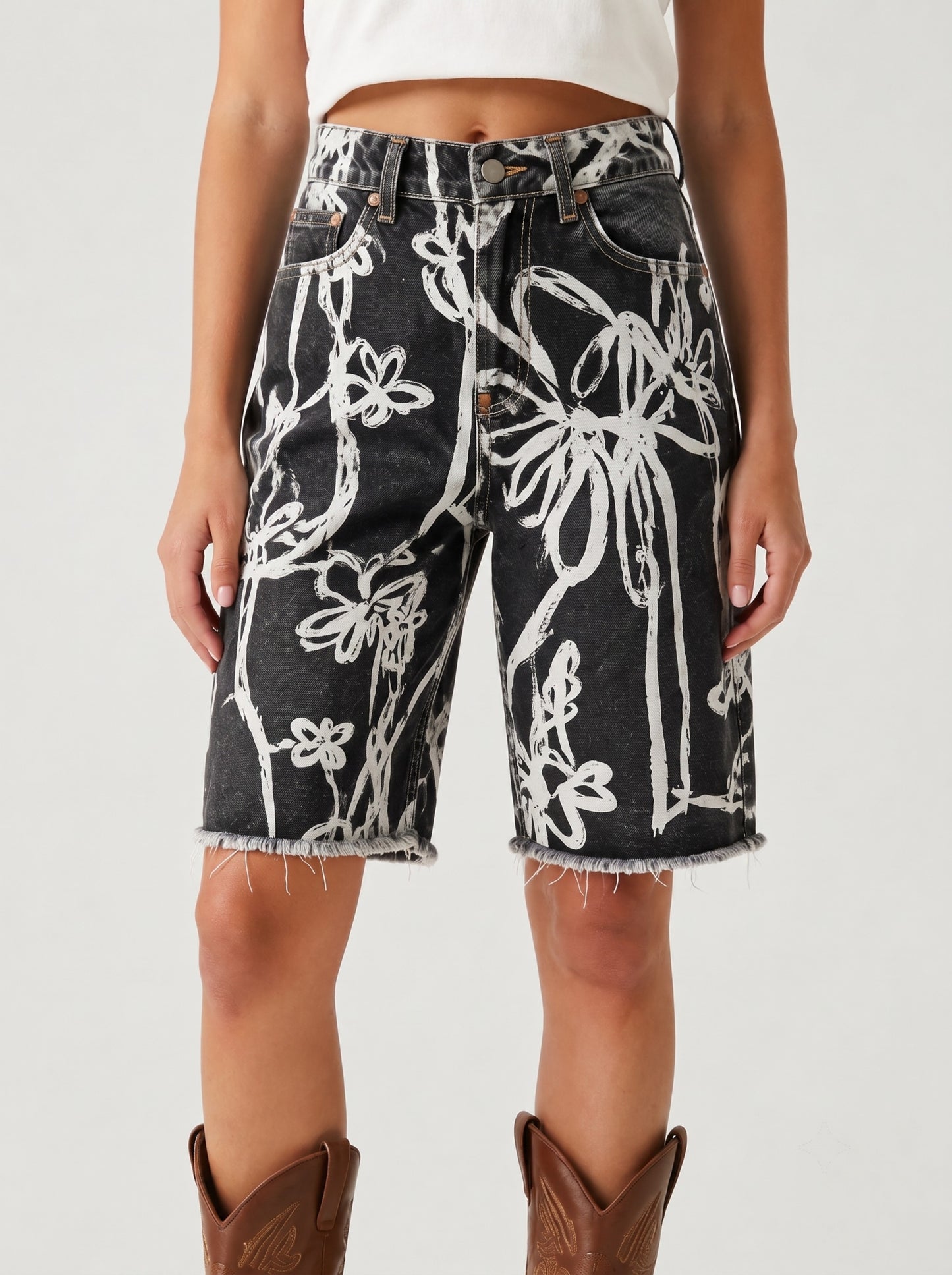 Desert Bloom Black Floral 2 RB-BOT08 – Front View – Riley – black