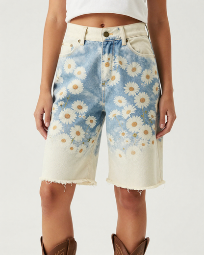 Fleabane Daisy Cloud Denim RB-BOT08 – Front View – Jessie – Gold