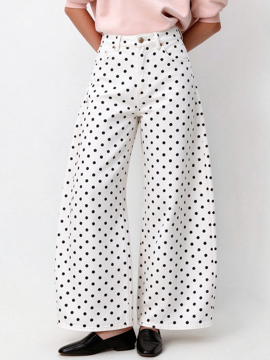 Dusty Trail Dots Wide-Leg Jeans