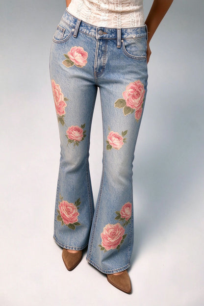 Prairie Rose Bloom Bootcut Jeans