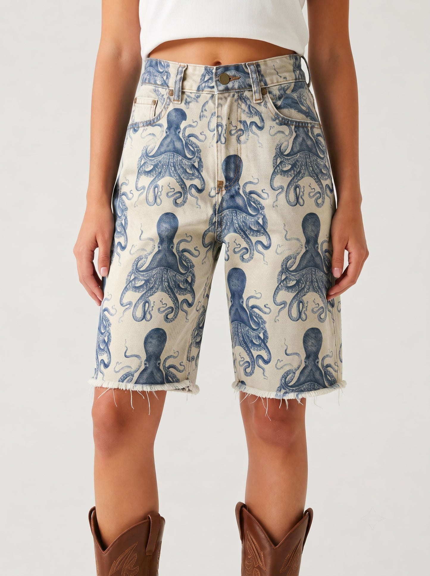Octopus Sage RB-BOT08 – Front View – Riley – Cream, Navy Blue