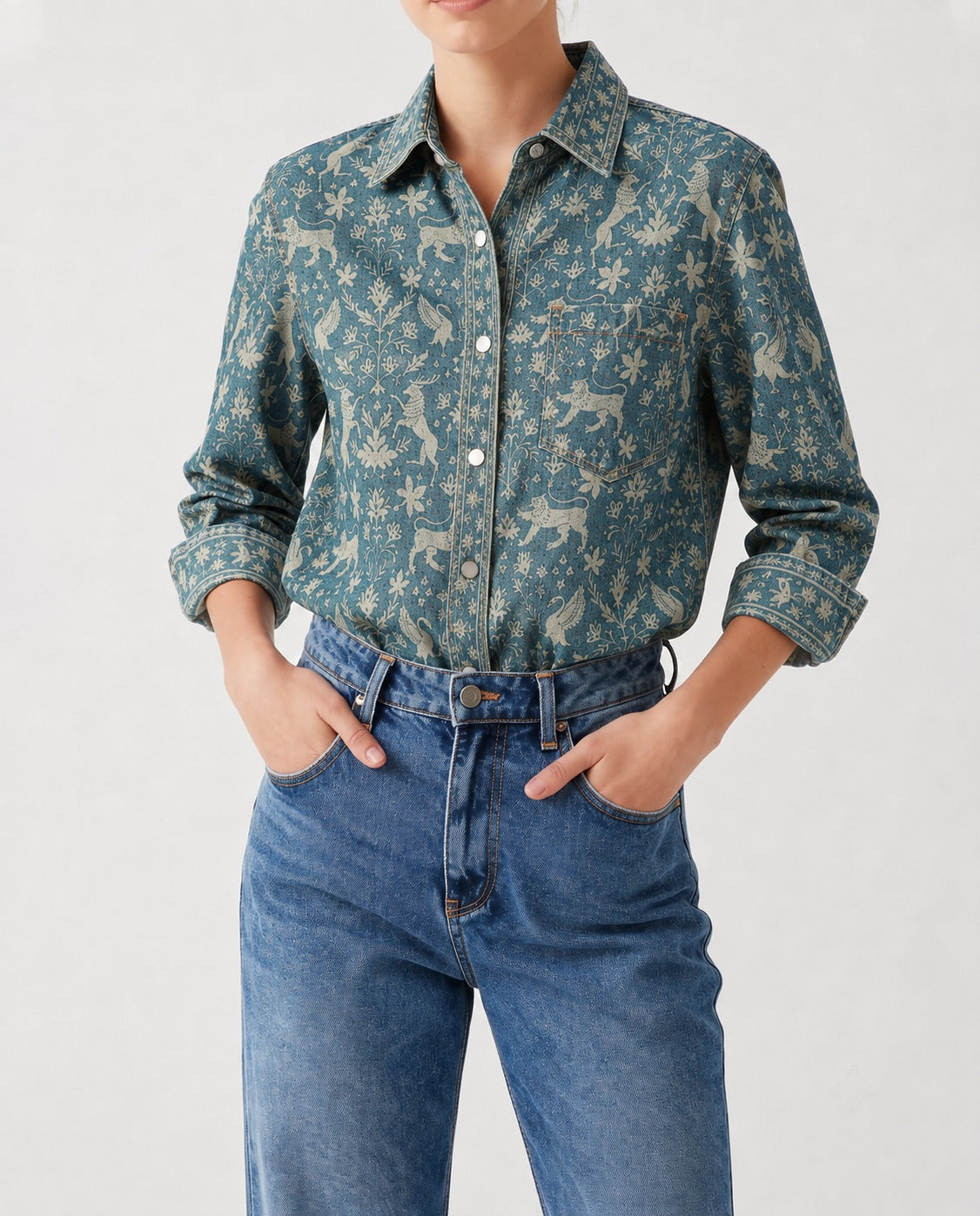 Prairie Mirage Teal RB-TOP16 – Front View – Riley – teal