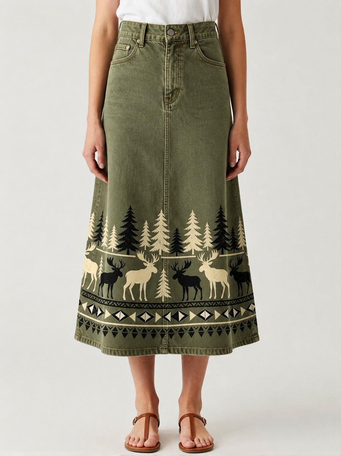 Pine Ridge Stroll RB-SKT10 – Front View – Riley – olive green