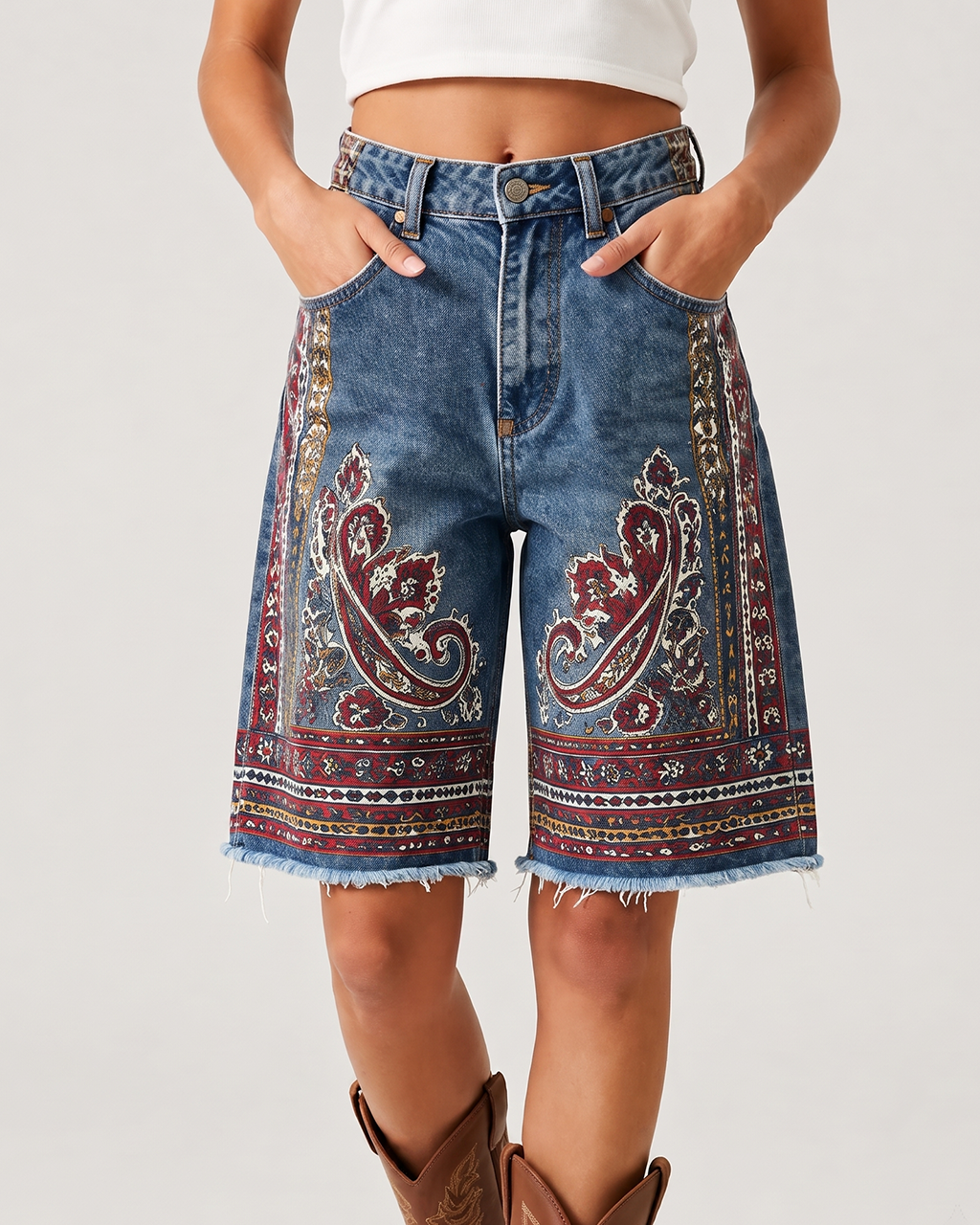 Paisley Prairie Medium RB-BOT08 – Front View – Riley – Medium Blue