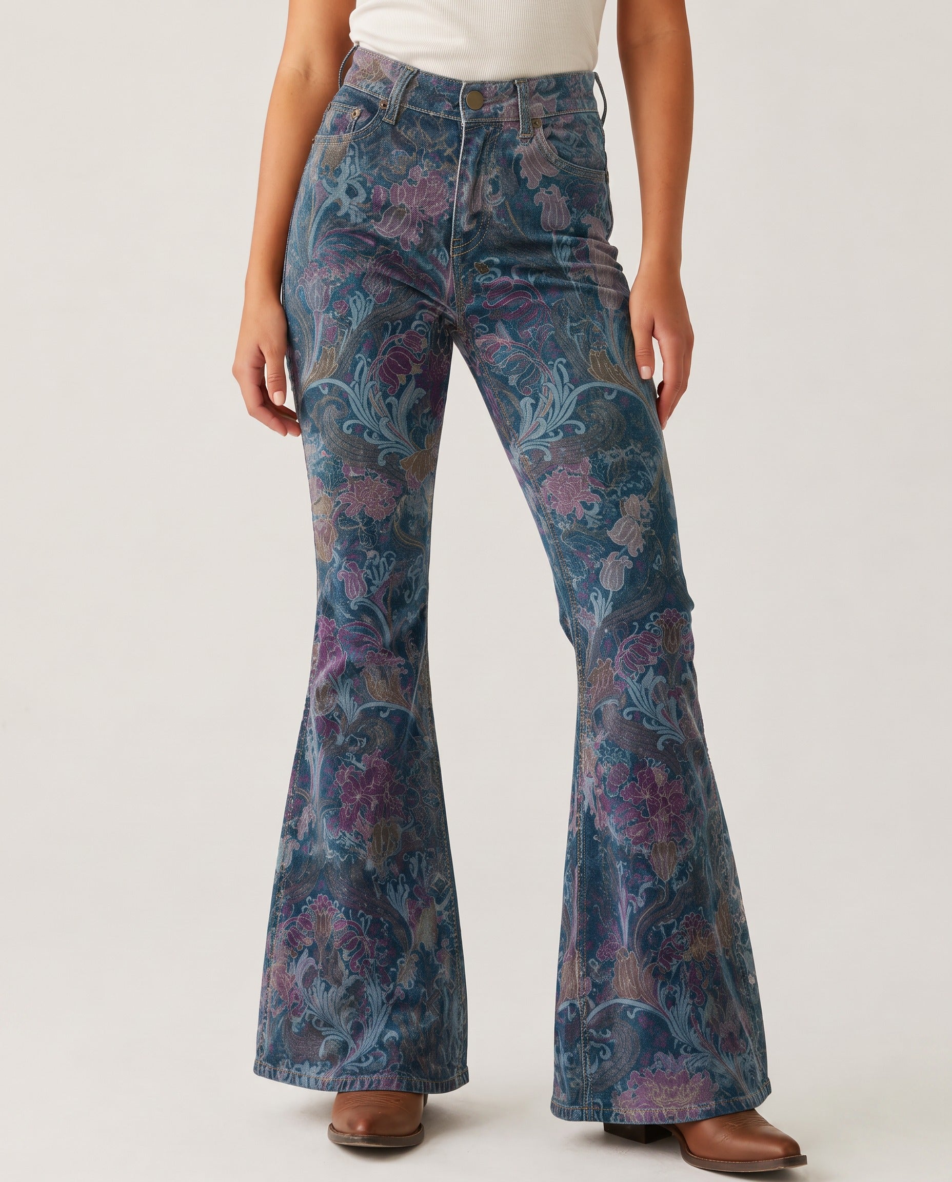 Prairie Bloom Indigo RB-BOT04 – Front View – Riley – Indigo