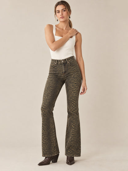 Desert Mirage Bootcut Jeans – Front View – Riley – olive