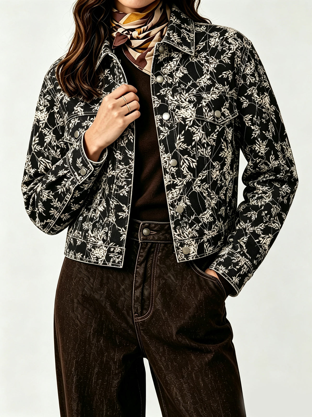 Wild West Vine Cropped Denim Jacket