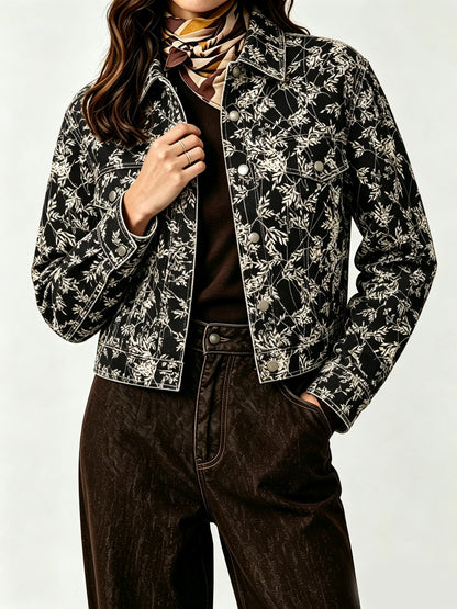 Wild West Vine Cropped Denim Jacket