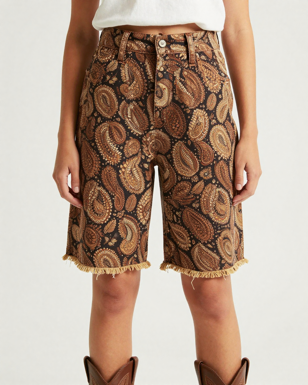 Pinecone Seed Paisley RB-BOT08 – Front View – Jessie – Forest Green / Brown
