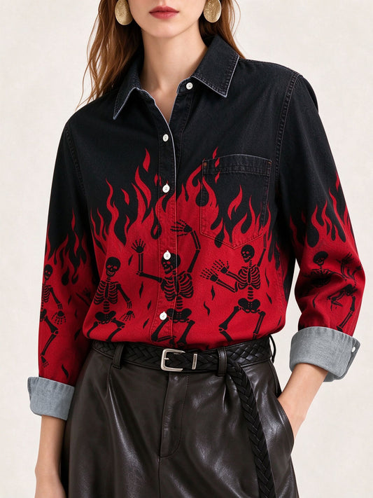Flame Frontier Long Sleeve Denim Shirt