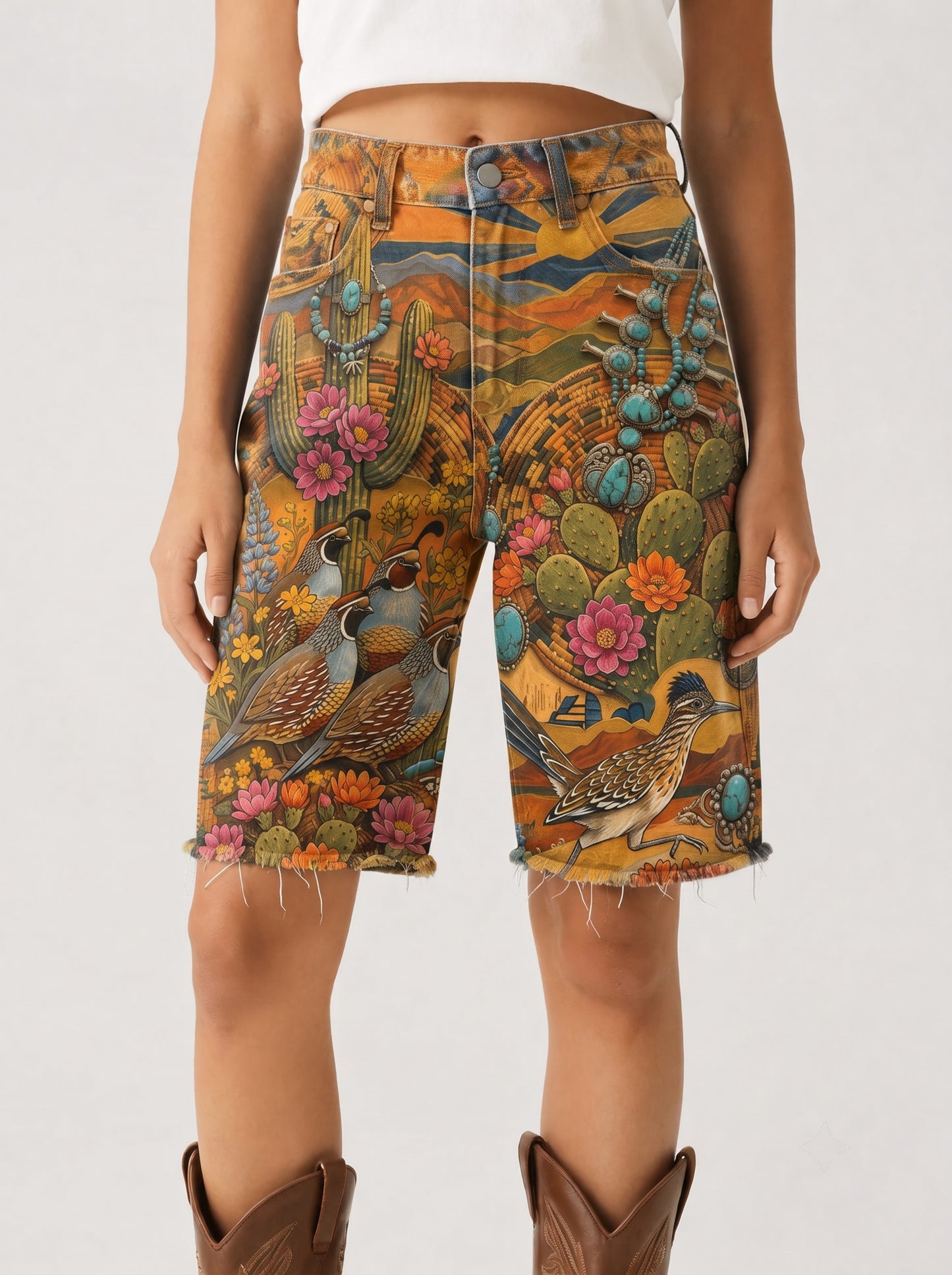 Desert Mirage Orange RB-BOT08 – Front View – Riley – orange, turquoise