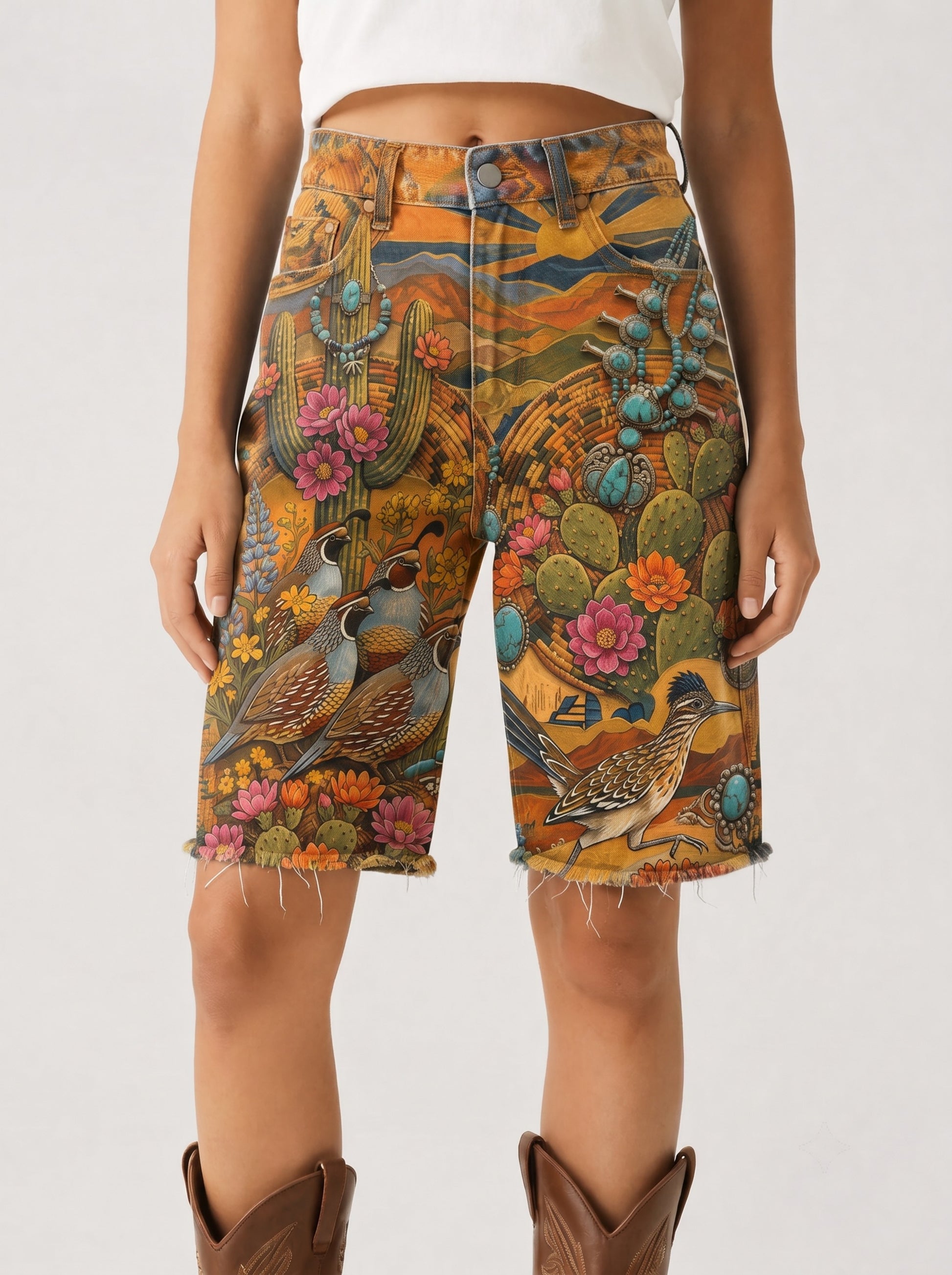 Desert Mirage Orange RB-BOT08 – Front View – Riley – orange, turquoise