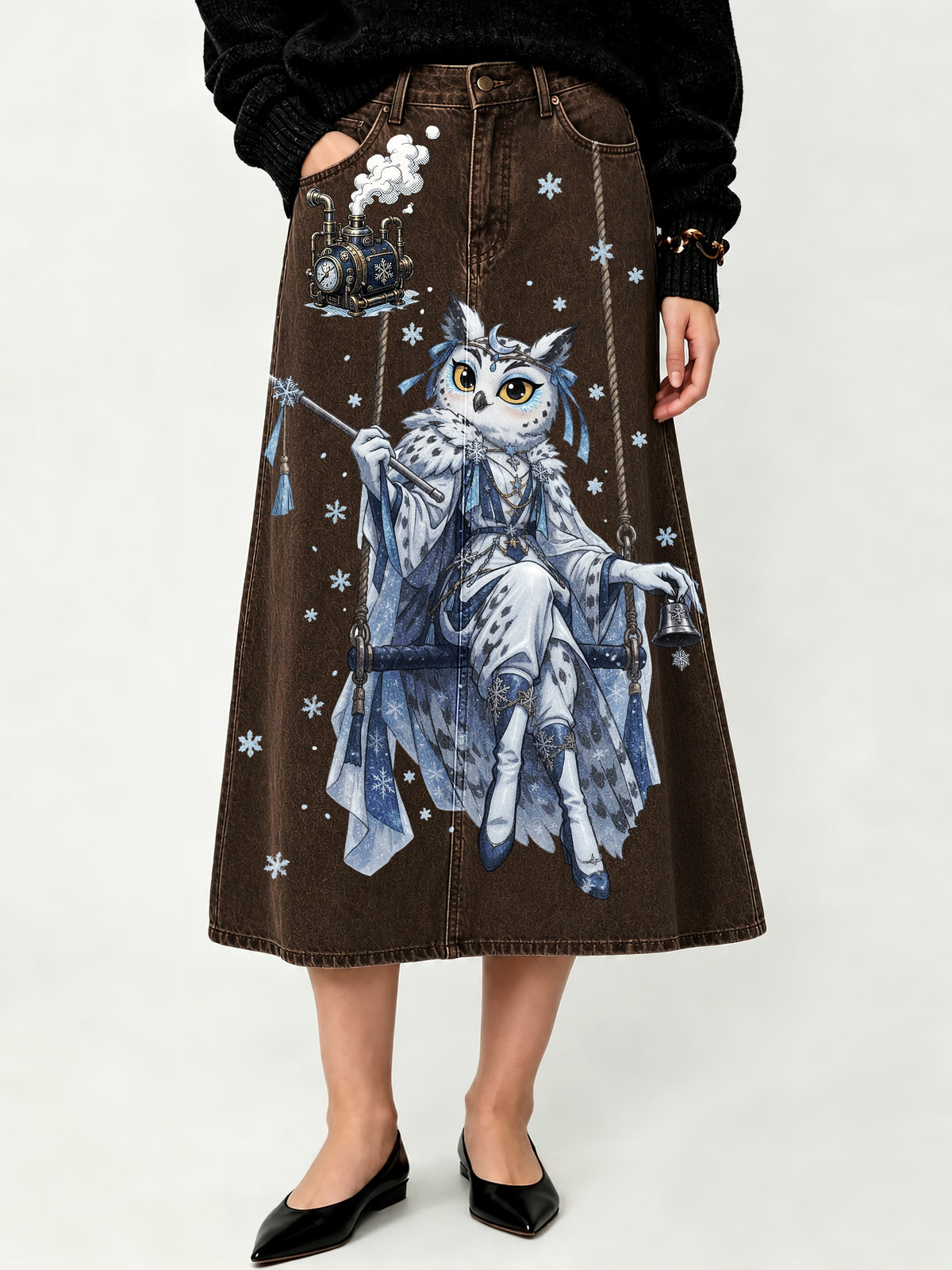 Frontier Circus Trail Ankle-Length Denim Skirt