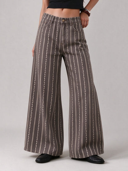 Prairie Pinstripe Wide-Leg Jeans