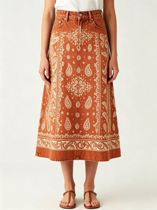 Rust Paisley Trail RB-SKT10 – Front View – Riley – Rust