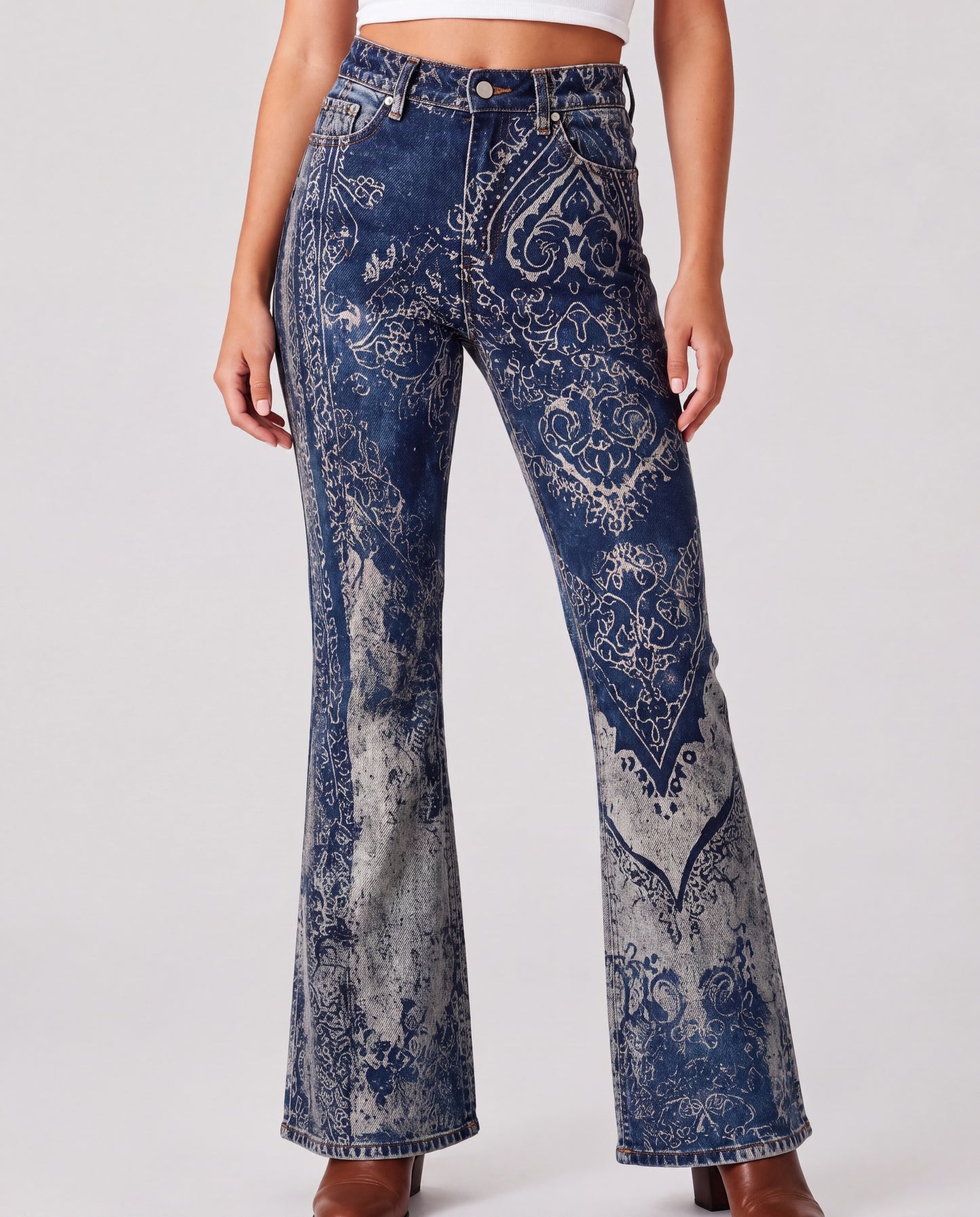Desert Mirage Indigo Bootcut Jeans – Front View – Riley – indigo