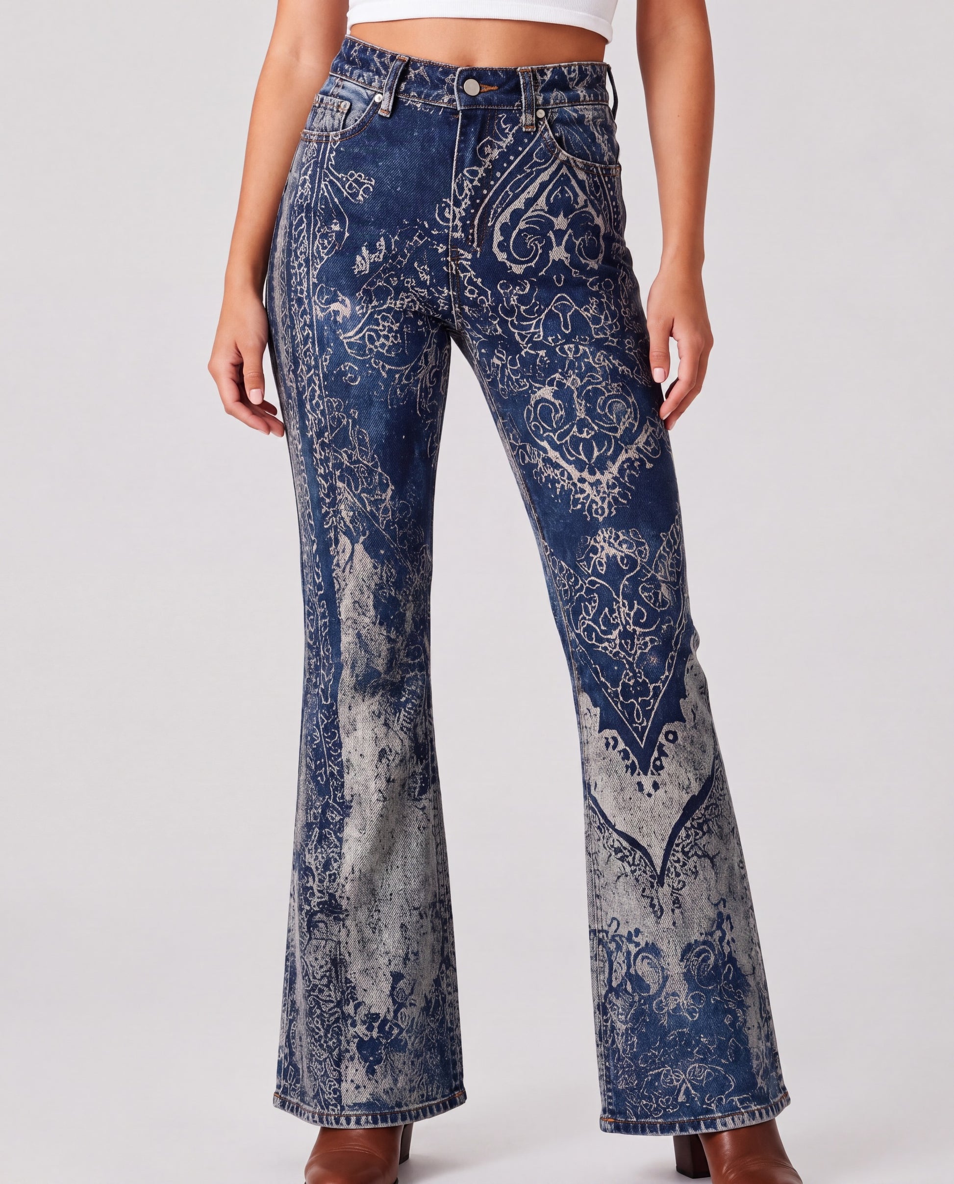 Desert Mirage Indigo Bootcut Jeans – Front View – Riley – indigo