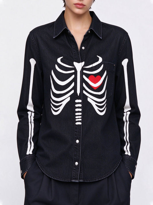 Bone Rider Long Sleeve Denim Shirt