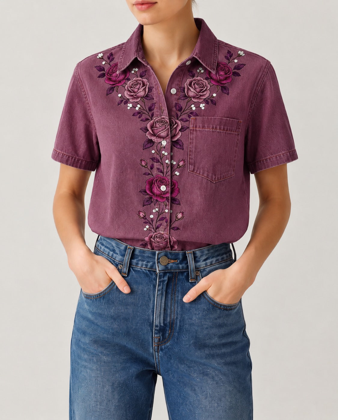Prairie Rose Rebel RB-TOP15 – Front View – Riley – Deep Plum