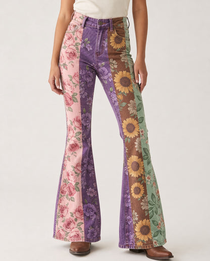 Prairie Bloom RB-BOT04 – Front View – Riley – Pink, Purple, Brown, Green