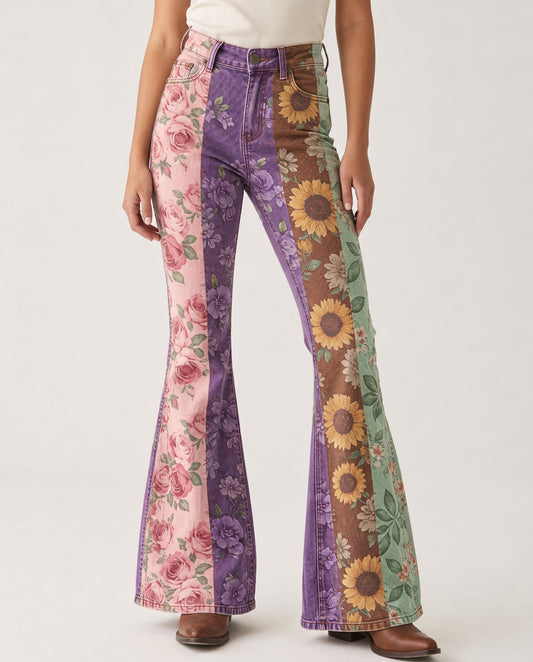 Prairie Bloom RB-BOT04 – Front View – Riley – Pink, Purple, Brown, Green