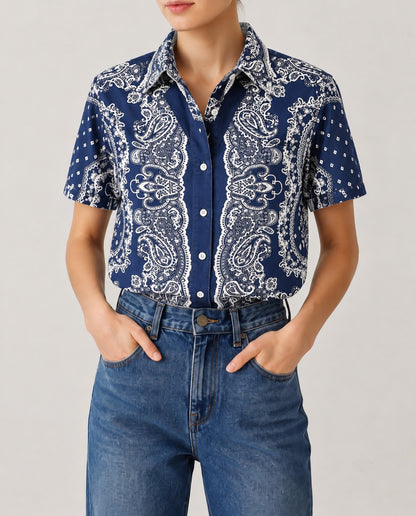 Cactus Lace RB-TOP15 – Front View – Riley – Navy Blue