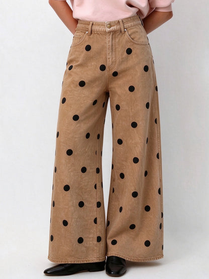 Rodeo Trail Dots Wide-Leg Jeans
