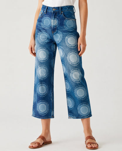 Cactus Bloom Denim RB-BOT24 – Front View – Riley – Denim Blue