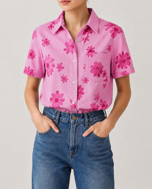 Cactus Daisy RB-TOP15 – Front View – Riley – pink