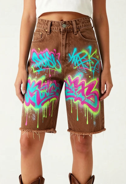 Neon Rodeo Brown RB-BOT08 – Front View – Riley – brown, neon pink