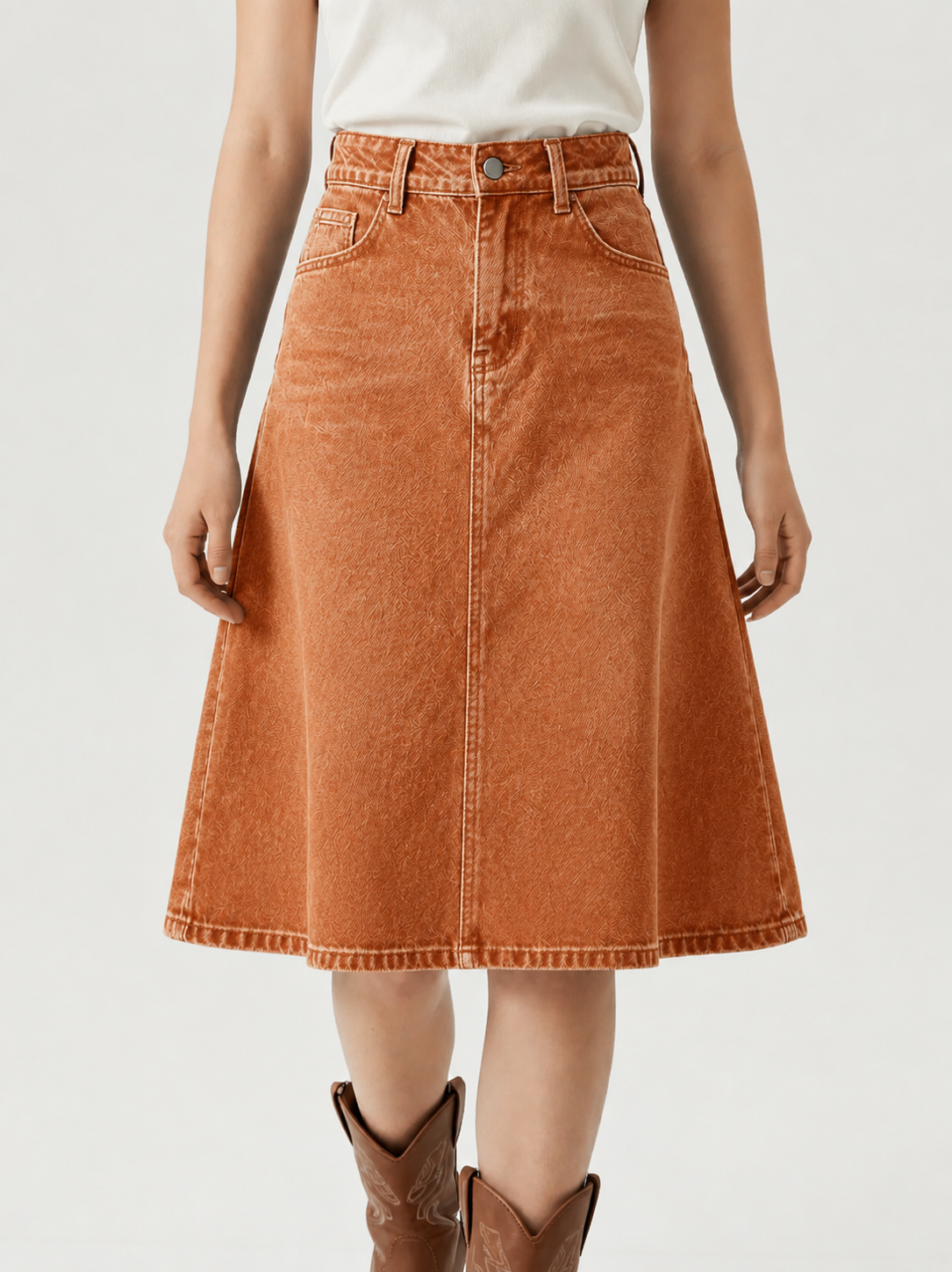 Copper Sage RB-SKT03 – Front View – Riley – Burnt Orange