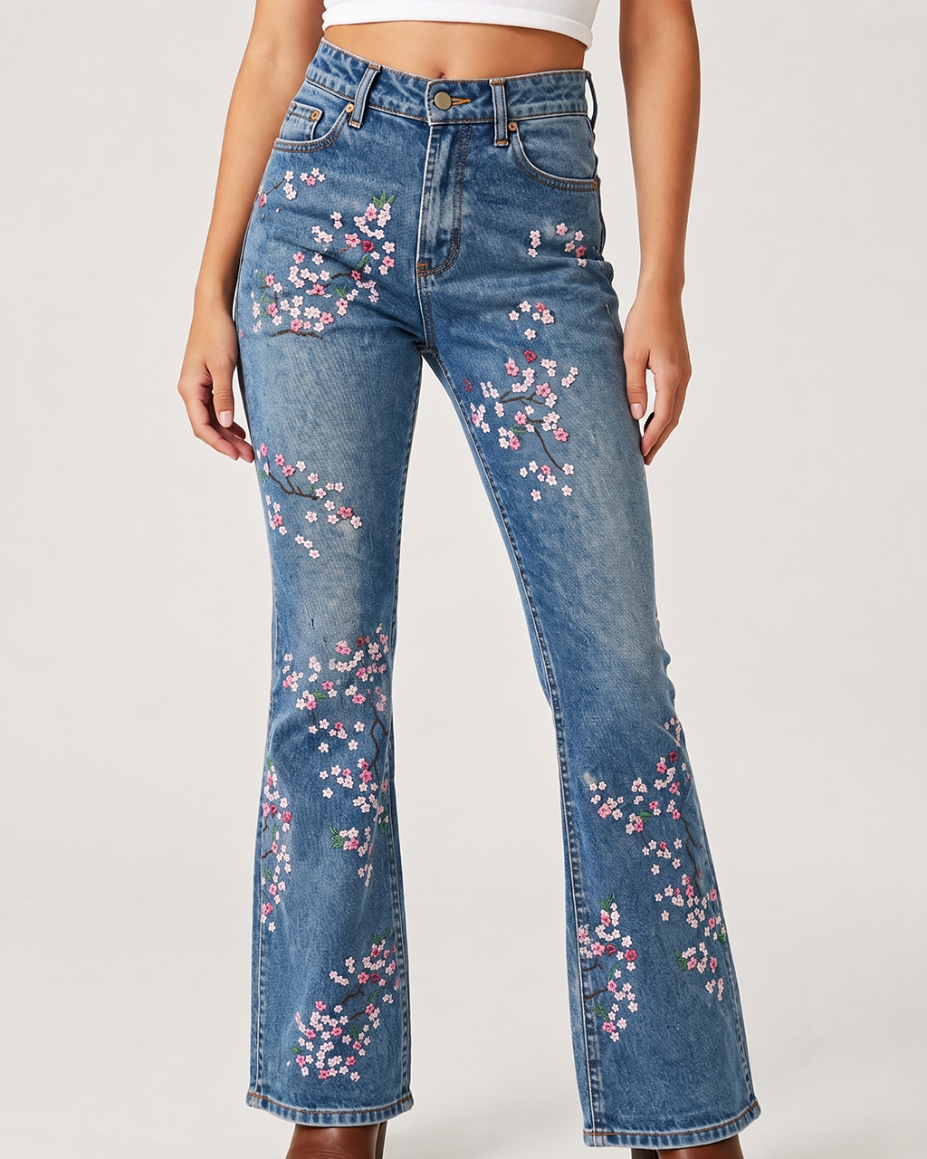 Cactus Blossom Bootcut Jeans – Front View – Riley – blue