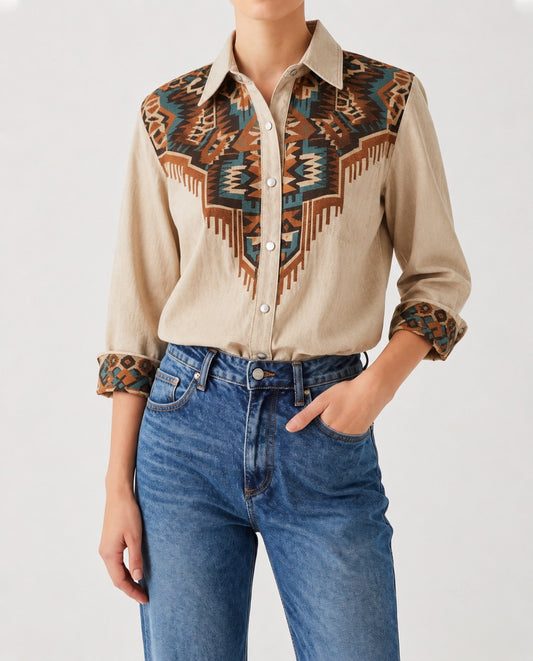 Desert Mirage RB-TOP16 – Front View – Riley – beige, brown, teal