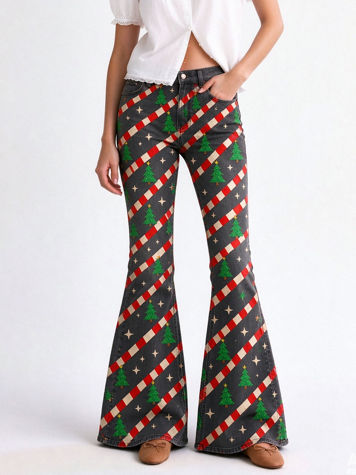 Rodeo Candy Stripe Flare Jeans