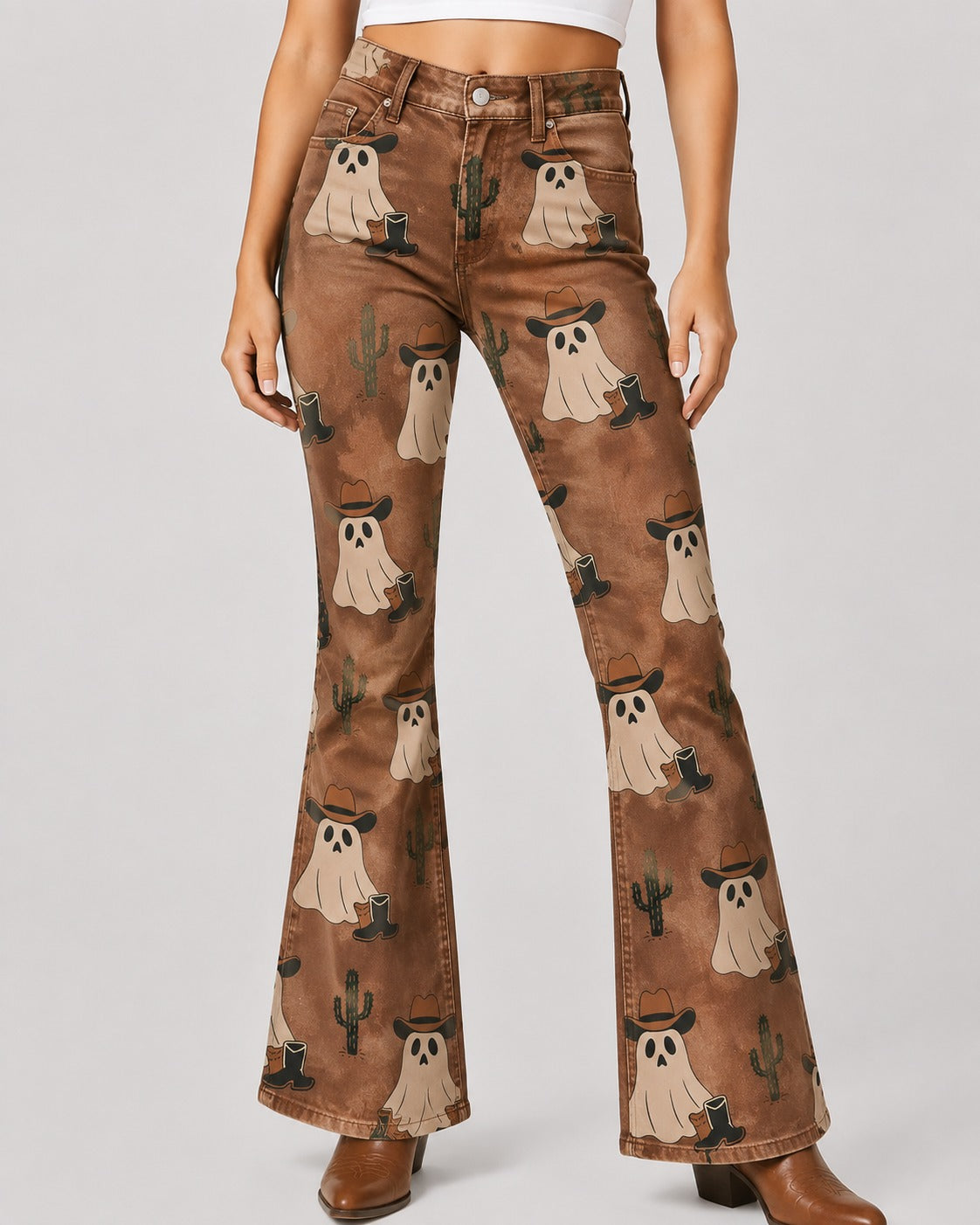 GhostRider Bootcut Jeans – Front View – Riley – brown