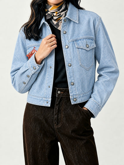 Rodeo Poppy Trail Cropped Denim Jacket
