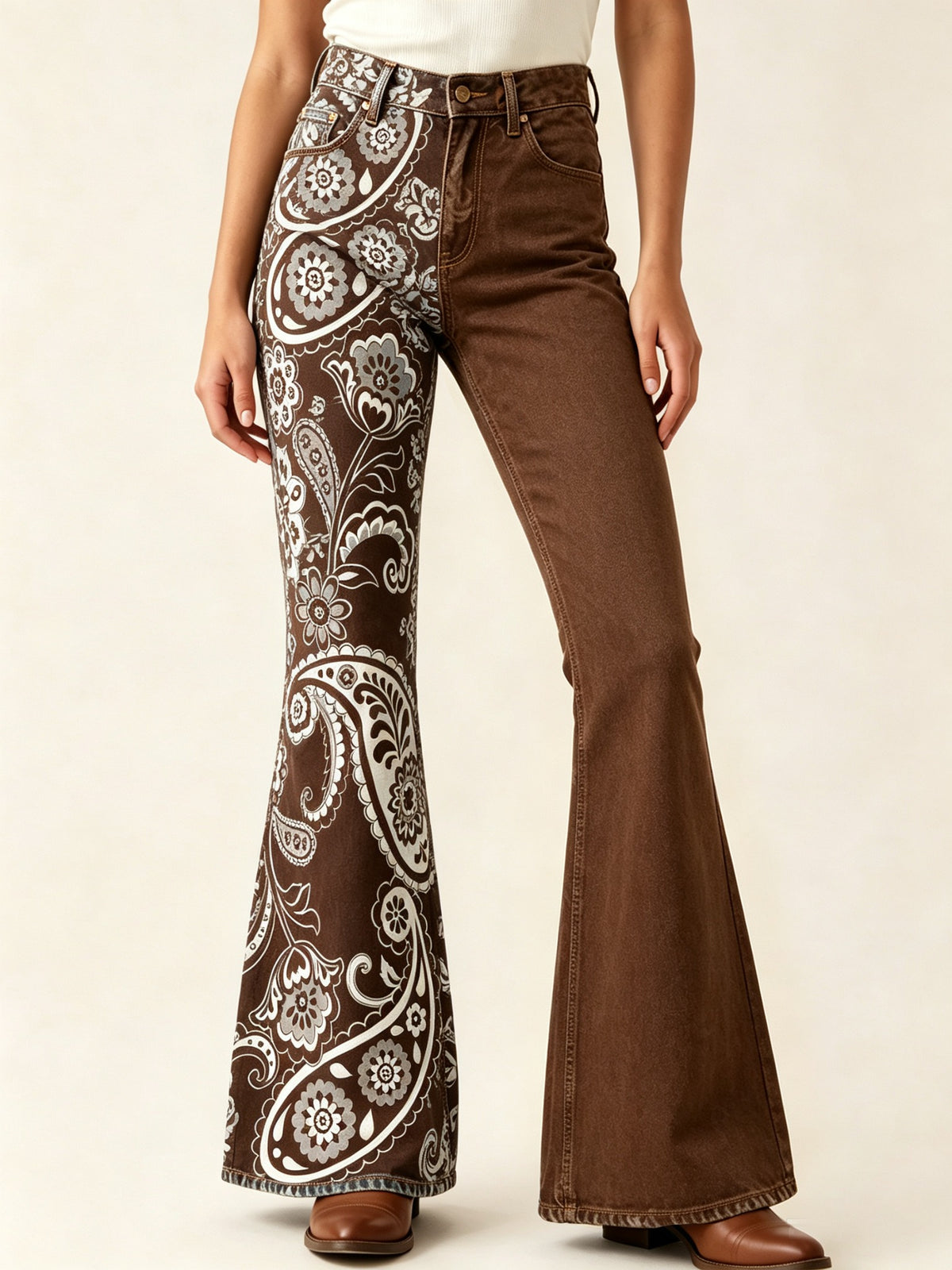 Prairie Bloom Brown RB-BOT04 – Front View – Riley – brown