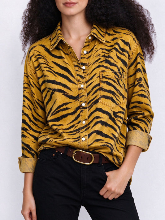 Bandit Tiger Stripes Long Sleeve Denim Shirt