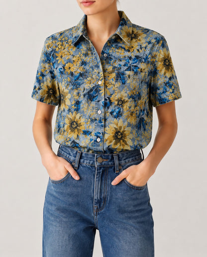 Sunset Sage RB-TOP15 – Front View – Riley – blue, yellow