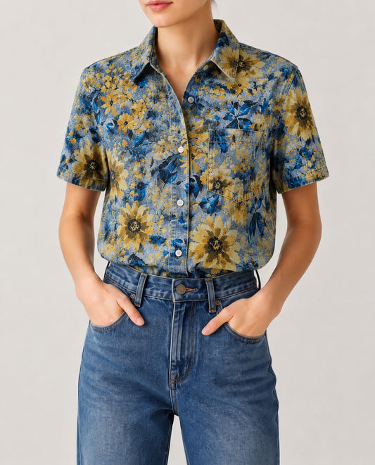 Sunset Sage RB-TOP15 – Front View – Riley – blue, yellow
