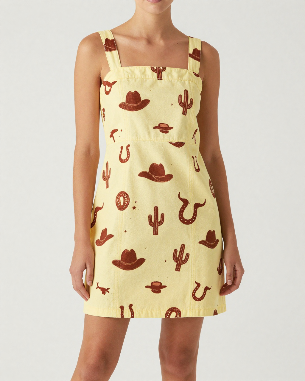 Sunshine Rodeo Structured Mini Dress – Front View – Riley – Sunshine Yellow