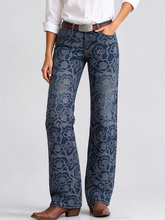 Ridge Bluebonnet Low-Rise Bootcut Jeans