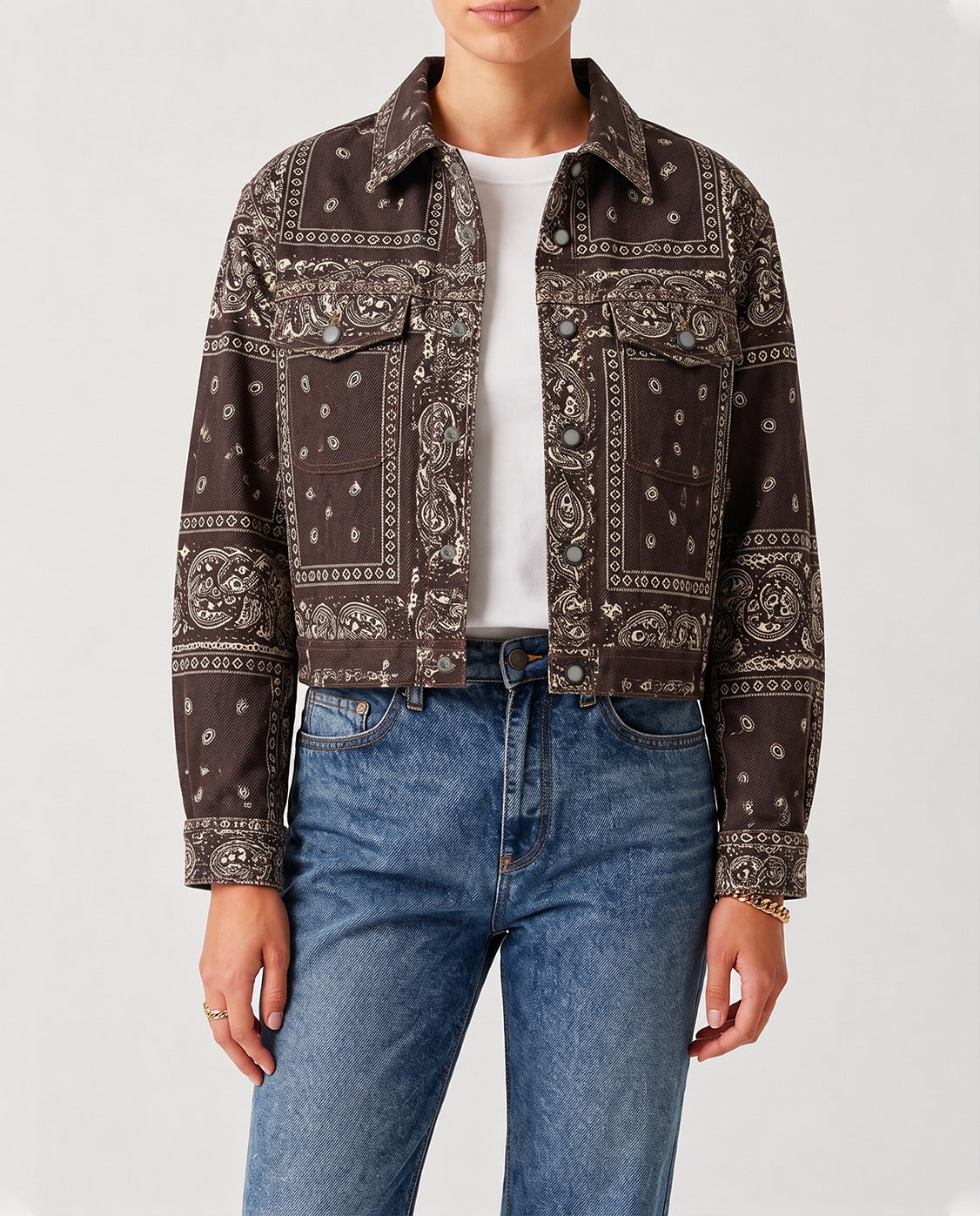 Desert Mirage Brown Bandana RB-JKT01 – Front View – Riley – Denim